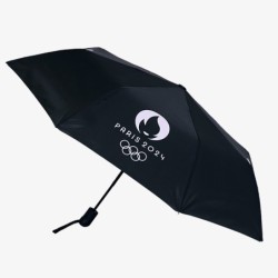 Parapluie pliant semi-auto noir - Emblème Olympique Paris 2024