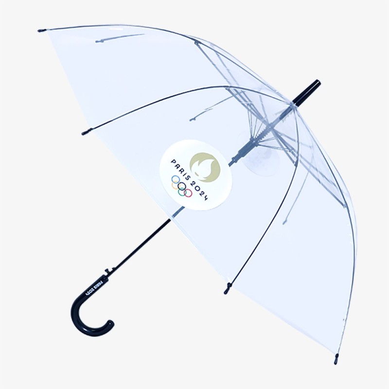 Parapluie cloche semi-auto transparent - Emblème Olympique Paris 2024
