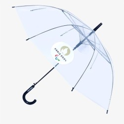 Parapluie cloche semi-auto transparent - Emblème Paralympique Paris 2024