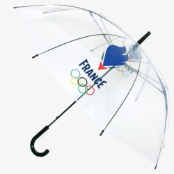 Parapluie canne manuelle transparent - Equipe de France Olympique