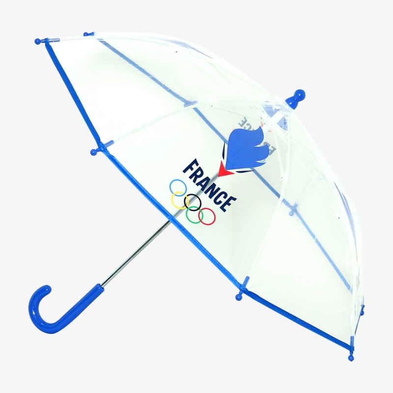 Parapluie canne manuelle transparent - Emblème Olympique Paris 2024