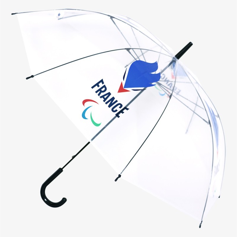 Parapluie canne manuelle transparent - Equipe de France Paralympique