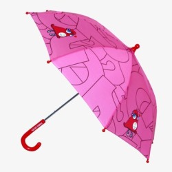 Parapluie canne manuelle rose - Les Mascottes