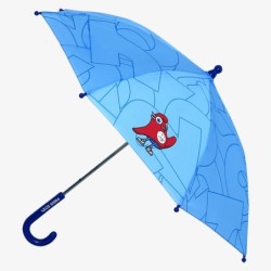 Parapluie canne manuelle bleu - Les Mascottes
