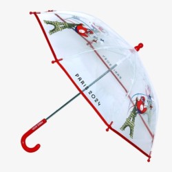 Parapluie canne manuelle transparent pour enfant - Les Mascottes