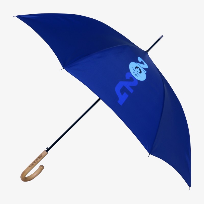 Parapluie canne fabriqué en France semi-auto bleu - Paris 2024